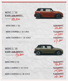寶馬MINI全系車型價格下調，今日起正式生效，配件銷售同步優化